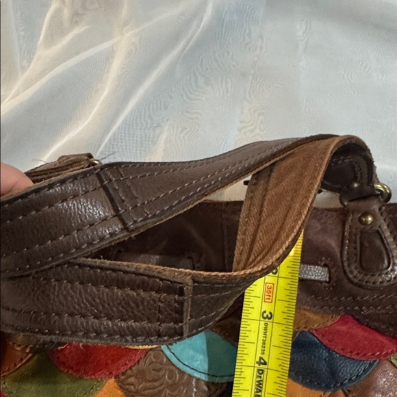 Lucky Brand Boho Festival Colorful Patchwork Leather/Suede Shoulder Bag - Picture 13 of 13